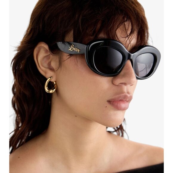 NEW LOEWE SUNGLASSES WOMEN BLACK LOEWE LW40153I 01A - Picture 2 of 3